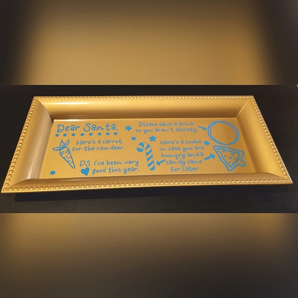 Dear Santa Decorative Christmas Cookie Tray/Plate